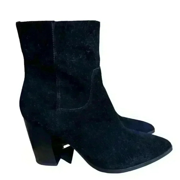 Marc Fisher Women's Black Suede Ankle Boot Inner Zip Up Size 9 - Picture 4 of 8